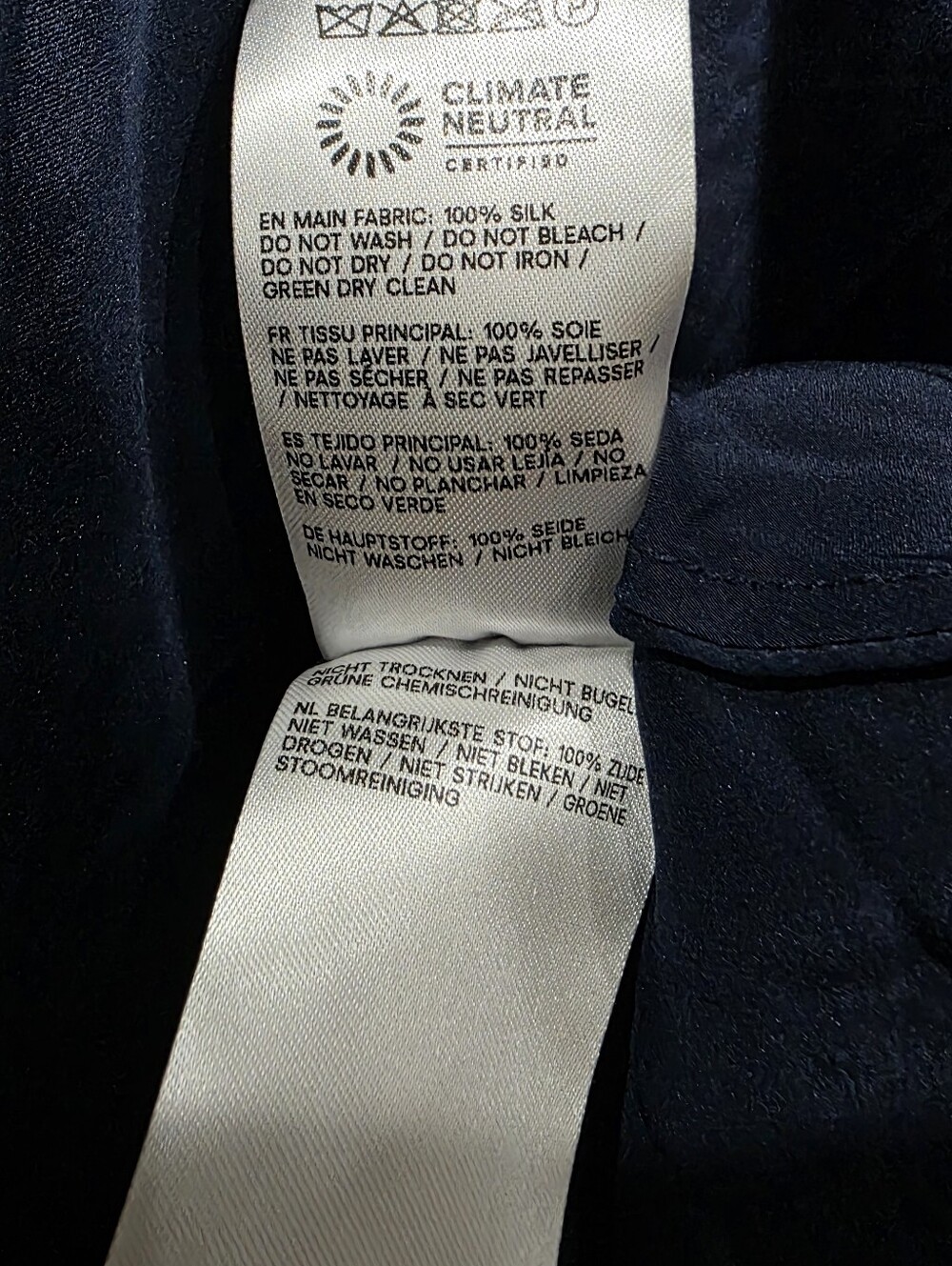 Reformation Pernille Silk Navy Dress - Picture 8 of 8